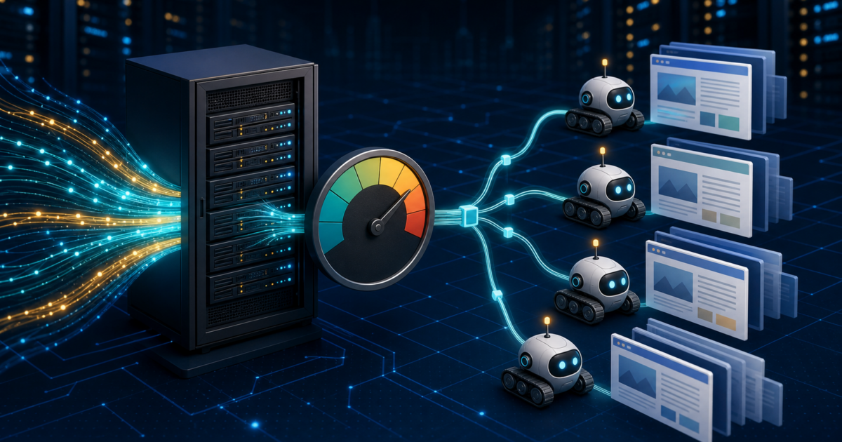 Web crawlers sharing server capacity while processing website pages