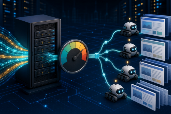 Web crawlers sharing server capacity while processing website pages