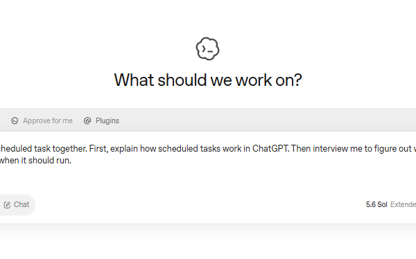 ChatGPT scheduled task composer showing a recurring task configuration