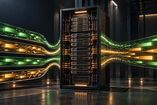 Abstract rack-scale AI inference system processing multiple benchmark workloads