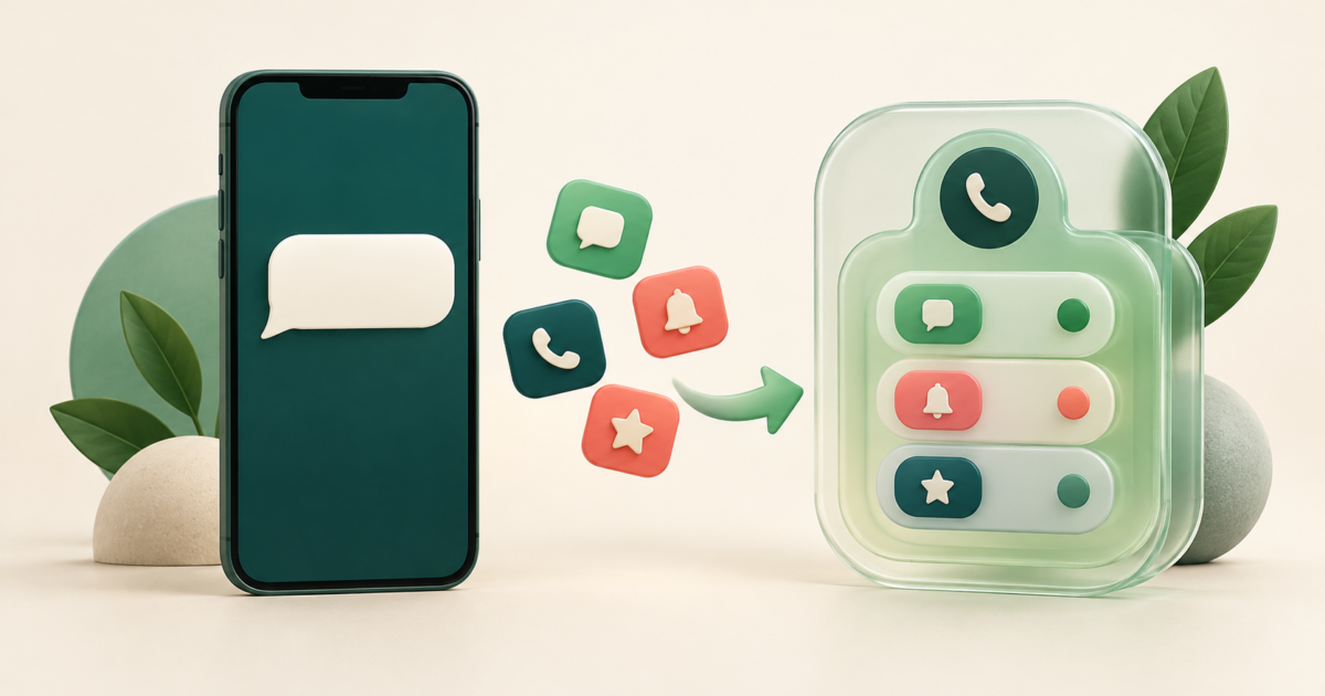 Conceptual phone and message tokens organized into a structured consent record